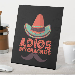 Adios Bitchachos Sombrero Retro Cinco De Mayo Sockelschild