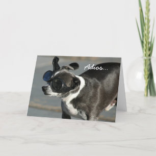 Adios Good Bye chihuahua greeting card Karte