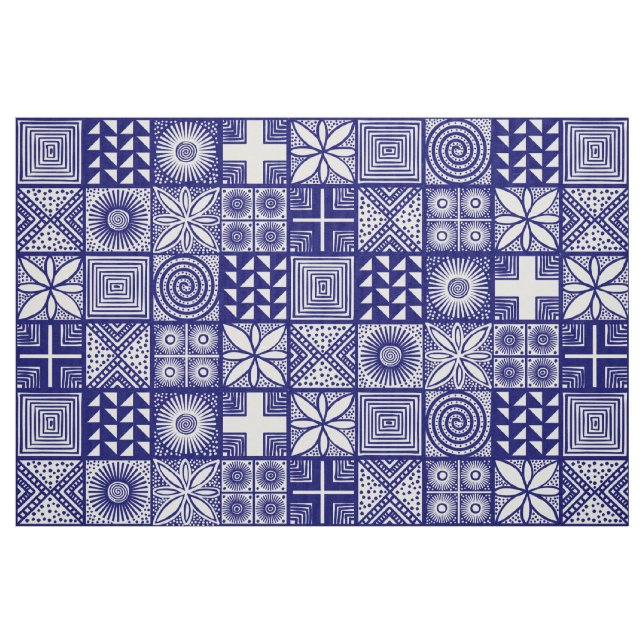Adire Muster - tief Blau und Weiß Stoff (Fat Quarter (45,7 x 55,9 cm))