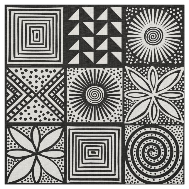 Adire Pattern - Schwarz und Weiß Stoff (Muster)