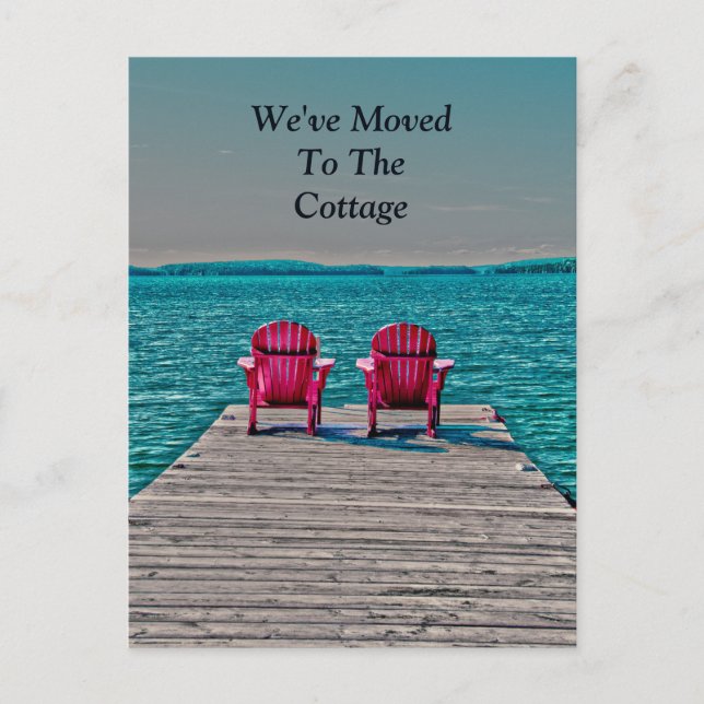 Adirondack Beach Chairs Aquamarines Lake House Mov Postkarte (Vorderseite)
