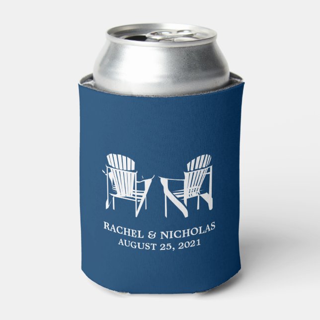 Adirondack Beach Chairs Dark Blue | Hochzeit Dosenkühler (Kanne Vorderseite)