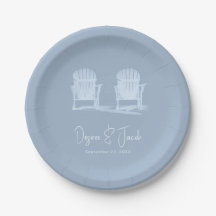 Adirondack Beach Chairs Dusty Blue White Rustica
