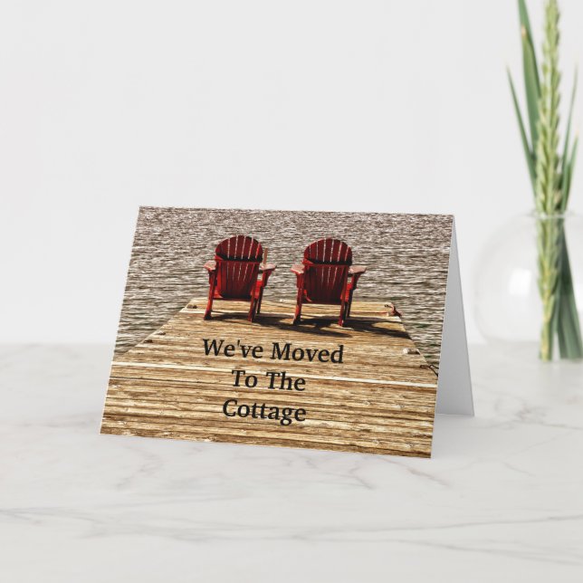 Adirondack Beach Stairs Red Moving New Zuhause Karte (Vorderseite)