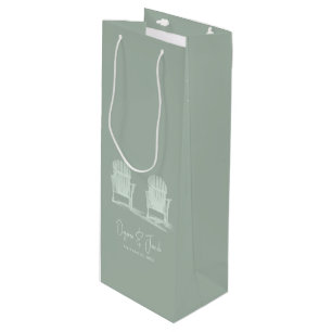 Adirondack Beach Stühle Sage Green White Wedding Geschenktüte Für Weinflaschen