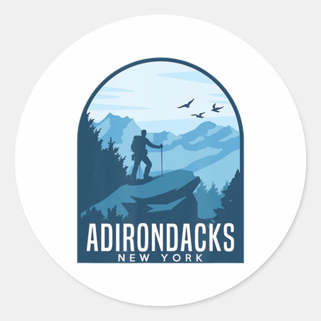 Adirondack Bergsee-Zauber im Val Piora Runder Aufkleber (Vorderseite)