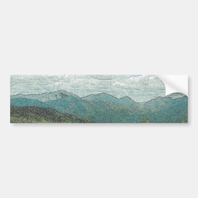 Adirondack Bergspitze-Panorama Autoaufkleber (Vorne)