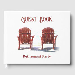Adirondack Brown Beach Chairs Retirement Party Gästebuch