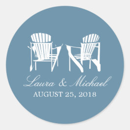 Adirondack Chairs | Hochzeit Runder Aufkleber