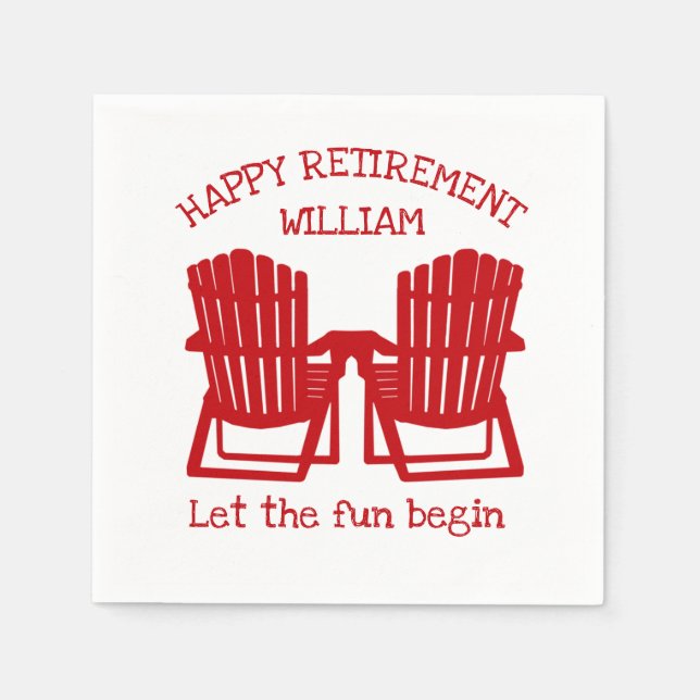 Adirondack Chairs Navy Red Retirement Napkins Serviette (Vorderseite)