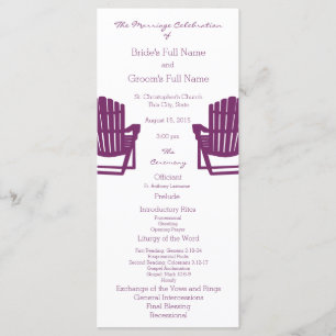 Adirondack Chairs Plum Beach Wedding Program Programm