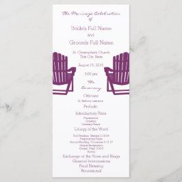 Adirondack Chaises Plum Beach Wedding Programme