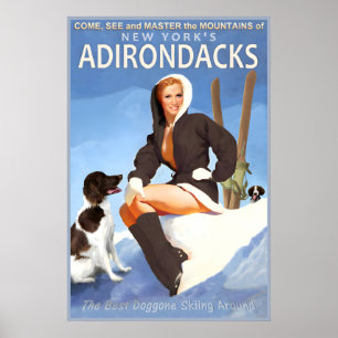 Adirondack-Gebirge Schnee Ski Wintersport Reise Poster