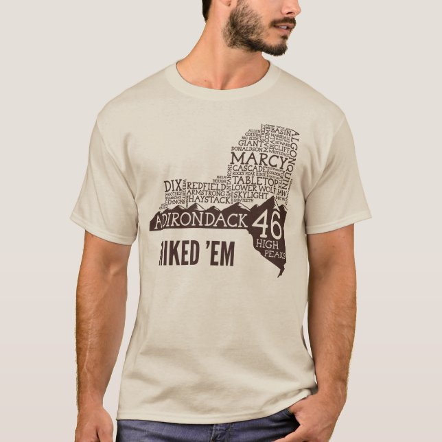 Adirondack High Peaks Hiked T - Shirt (Braunes Log (Vorderseite)
