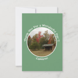 Adirondack Lean to im Herbst Artikel der Geburtsta Dankeskarte