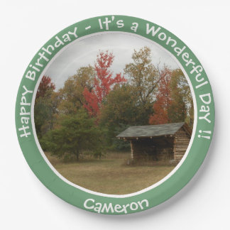 Adirondack Lean to im Herbst Artikel der Geburtsta Pappteller