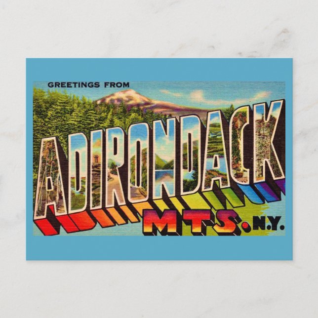 Adirondack Mountains Vintage Postkarte (Vorderseite)