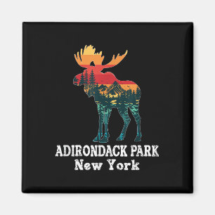 Adirondack Park Elch Silhouette Wandern New York  Magnet