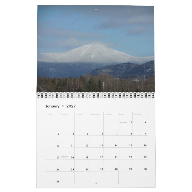 Adirondack Seasons Kalender (Jan 2027)