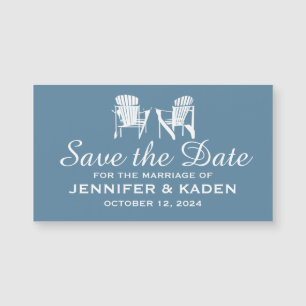 Adirondack Stairs GRAY BLUE Save The Date Magnetkarte