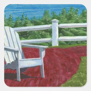 Adirondack-Stuhl-Malerei Quadratischer Aufkleber