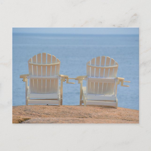 Adirondack-Stühle am Meer Postkarte (Vorderseite)