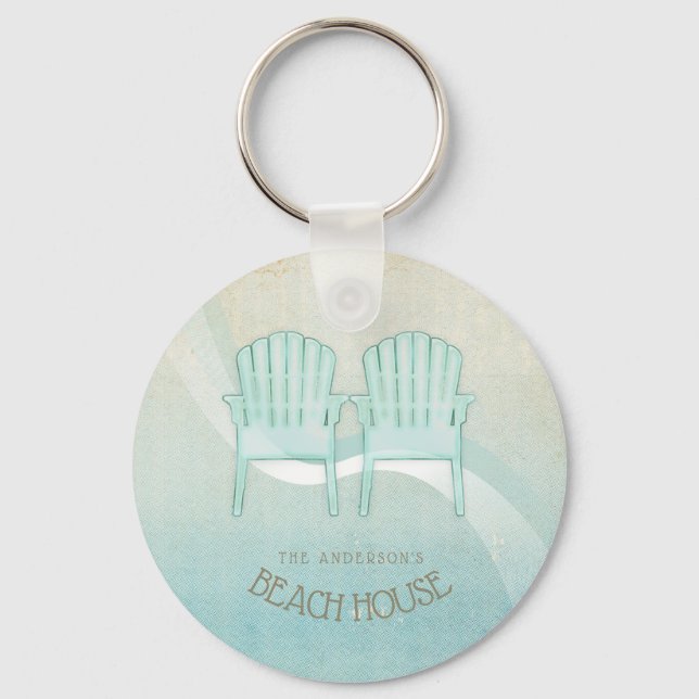 Adirondack-Stühle Aqua Blue ID623 Schlüsselanhänger (Vorderseite)