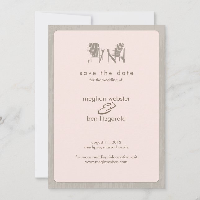 Adirondack-Stühle Hochzeit Save the Date (Vorderseite)