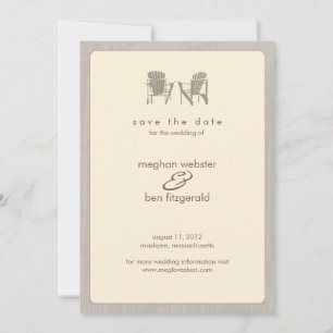 Adirondack-Stühle Hochzeit speichern das Datum Save The Date