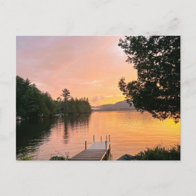 Adirondack Sunset on the Lake Postcard Postkarte (Vorderseite)