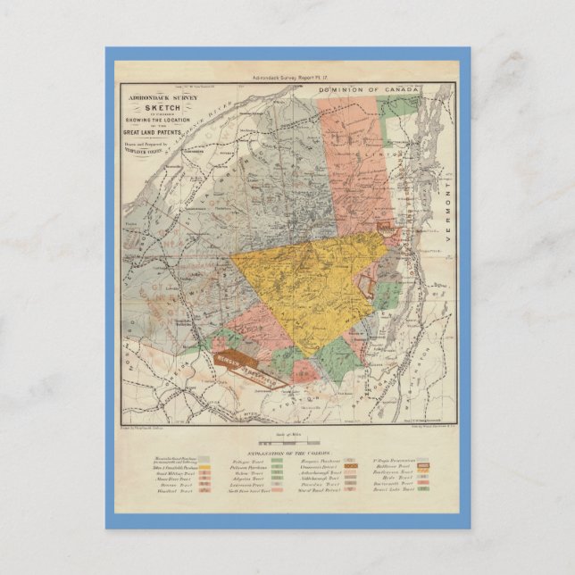 Adirondack Survey Sketch - Verplanck Colvin Karte (Vorderseite)