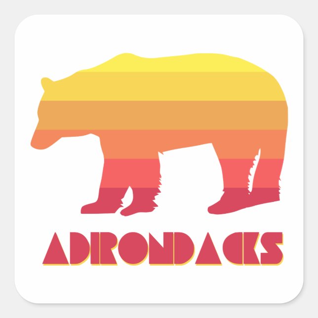 Adirondacks Bear Quadratischer Aufkleber (Vorderseite)