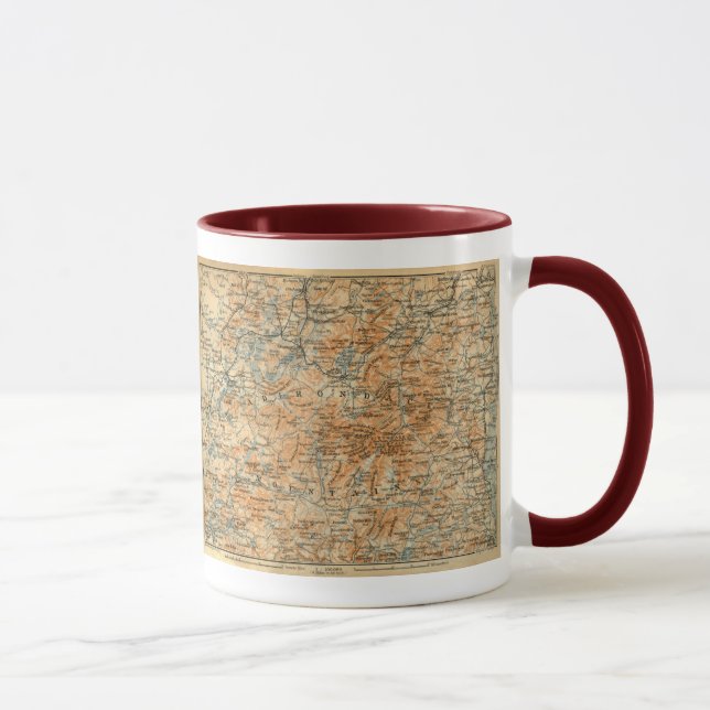 Adirondacks-Karte 1909 von die Reise-dem Führer Tasse (Rechts)