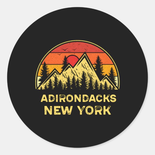 Adirondacks New York Ny Mountains Wandern Runder Aufkleber (Vorderseite)