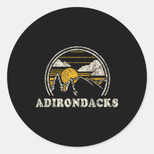 Adirondacks New York Ny T-Shirt Vintage Wandern Mo Runder Aufkleber