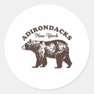Adirondacks Ny Bär Retro Vintage Stil Wandern Mou Runder Aufkleber
