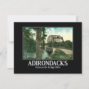 Adirondacks, Pottersville NY Brücke Vintage Postkarte