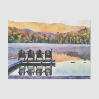 Adirondak Herbst Heart Lake Wasserfarbe Tissue-Pap Seidenpapier