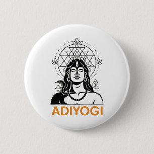 Adiyogi Shiva Sri Yantra Heilige Geometrie Gott de Button