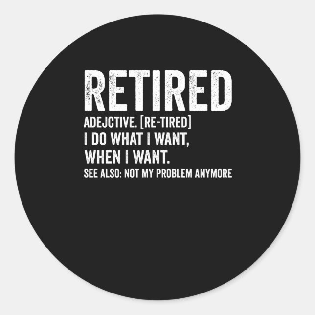 Adjektive Definition nicht mein Problem Anymbol Runder Aufkleber (Vorderseite)