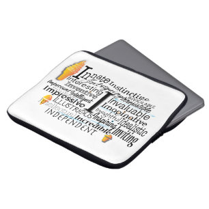 Adjektive Word Cloud beginnt mit Buchstabe I Laptopschutzhülle