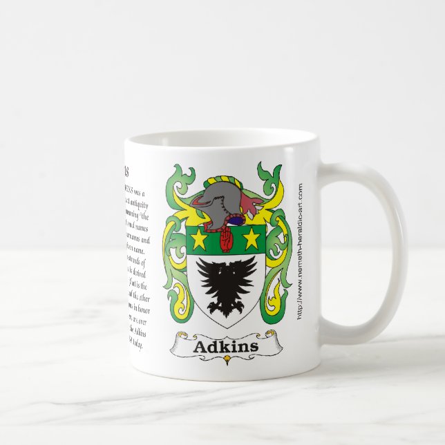 Adkins Familien-Wappen Tasse (Rechts)
