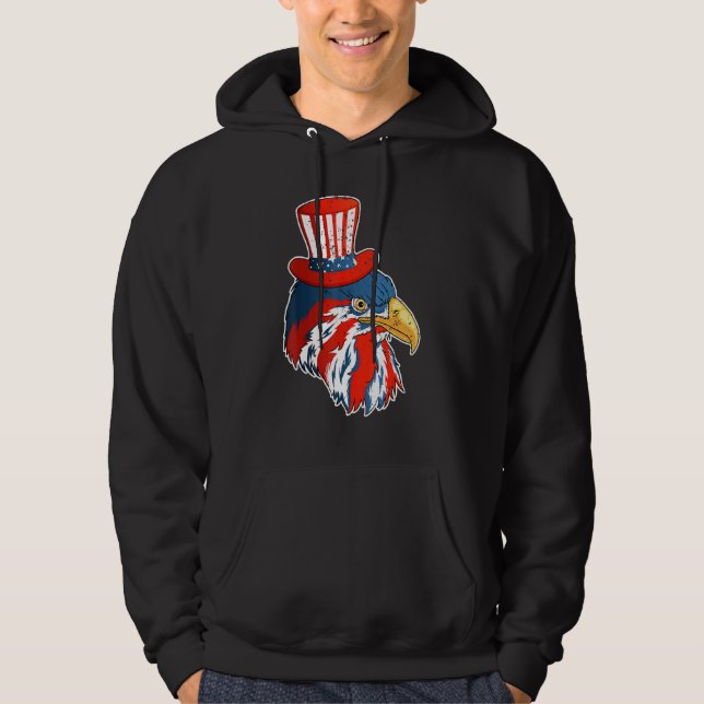 Adle Mullet 4. Juli mit amerikanischer Flagge Hoodie (Vorderseite)