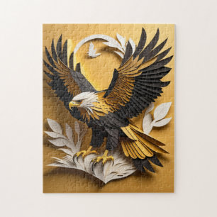 Adler 3D Papierkunst Design T-Shirt 