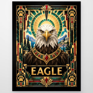 Adler, Art Deco Wildlife Postkarte