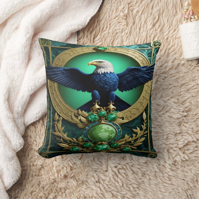 Adler auf dem Baumzweig während der goldenen Stund Kissen (Decke)