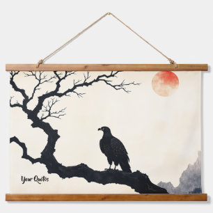 Adler auf kahllem Baum Wandteppich Mit Holzrahmen