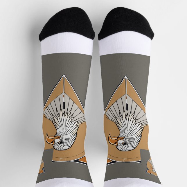 Adler auf Socken. Foto-Logodesign. Socken (Oben)