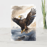 Adler aus Bald, der hoch über der Meeresfläche fli