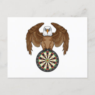 Adler beim Dart mit Dartboard Postkarte